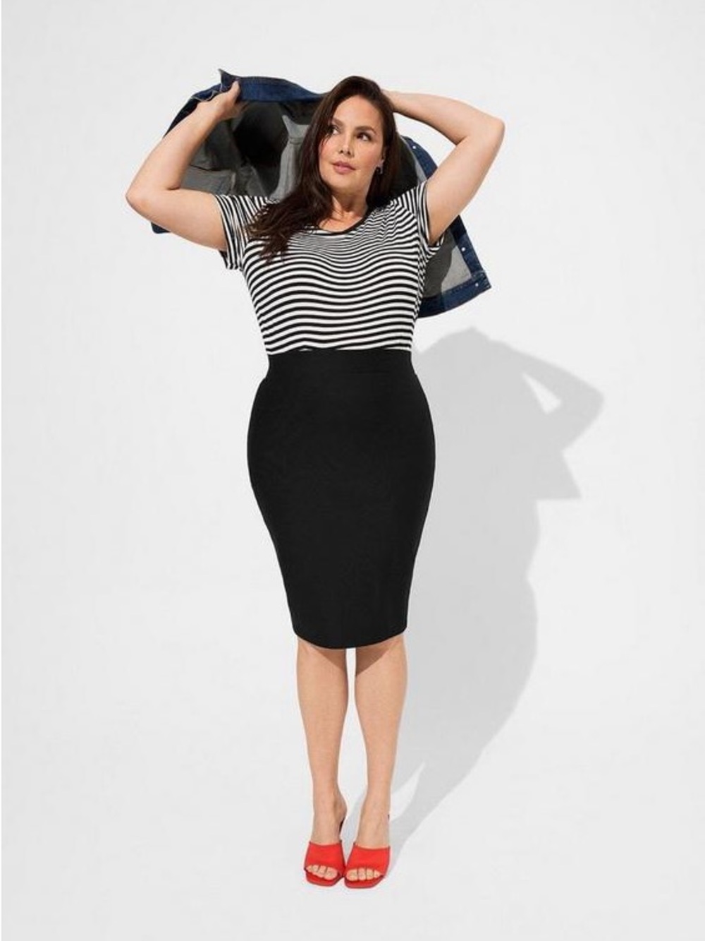 NWT Torrid Studio Luxe Ponte Midi Pencil Skirt Black Plus Size 2X 18 20